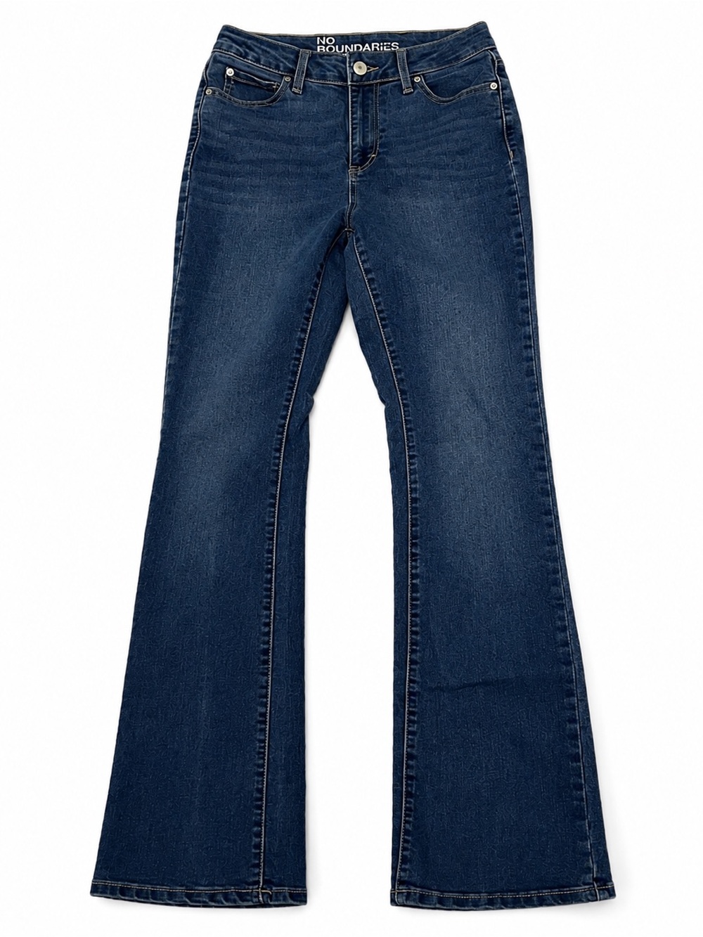 No Boundaries Women’s Flare Jeans Size 6‎ Dark Wash Stretch Denim Y2K